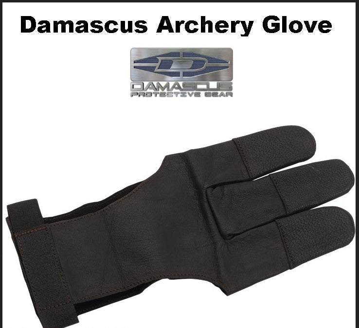 Damascus archery three finger glove