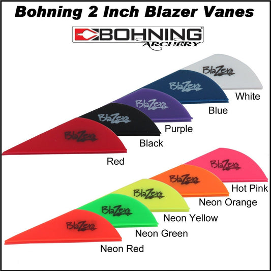 Bohning 2 inch blazer vanes 36 pack all colours