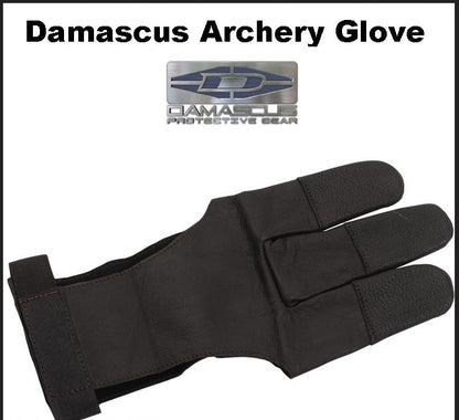 Damascus archery three finger glove